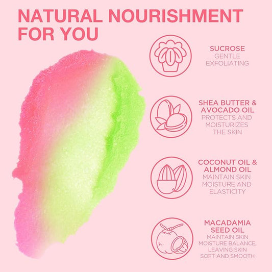 Strawberry Sugar Scrub, Strawberry Body Scrub, Exfoliating Body Scrub for Smooth and Moisturized Skin, Natural Gifts for Women, 9.52oz