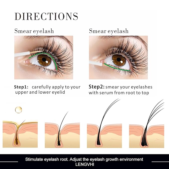 Natural Eyelash Growth Serum 5ml: Premium Lash Enhancement Treatment for Longer Fuller Lashes and Thicker Looking Lashes
