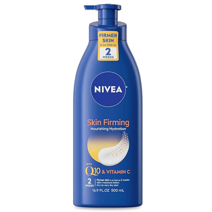 NIVEA Nourishing Skin Firming Body Lotion with Q10 and Vitamin C, Dry Skin Lotion, Body Moisturizer, 16.9 Fl Oz Pump Bottle