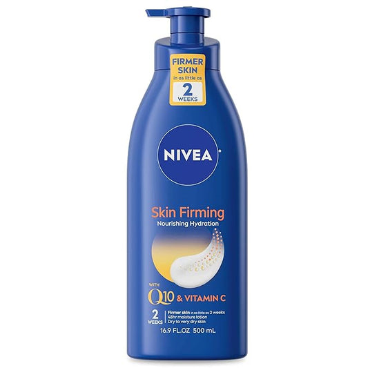 NIVEA Nourishing Skin Firming Body Lotion with Q10 and Vitamin C, Dry Skin Lotion, Body Moisturizer, 16.9 Fl Oz Pump Bottle