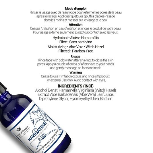 Aftershave Splash For Men l Navigateur Fragrance l Canadian Made by A Skilled Artisan l Moisturizes & Soothes the Skin | 114 ml (4 oz)