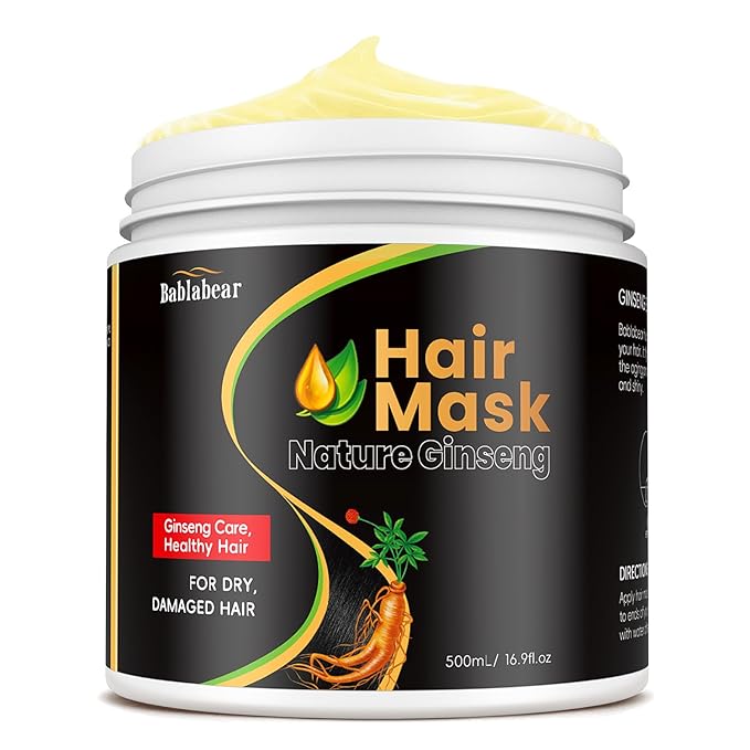 Bablabear Hair Mask Treatment for Dry Damaged Colored Hair and Dark Brown Hair Dye Shampoo 3 in 1 Bundle Set