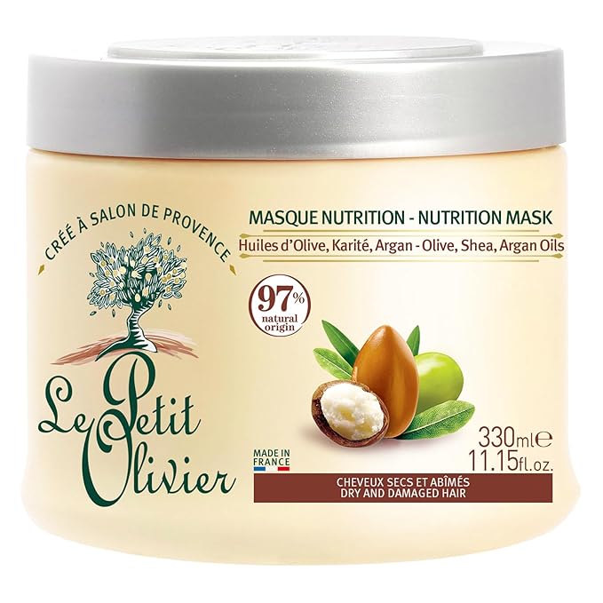 Nutrition Mask for Dry and Damaged Hair, 11.15 oz - Hair Moisturizer - Rich in Olive, Shea, Argan Oils - Paraben, Sulfate-Free - Natural Ingredients - 1 Minute Efficiency - Hair Mask