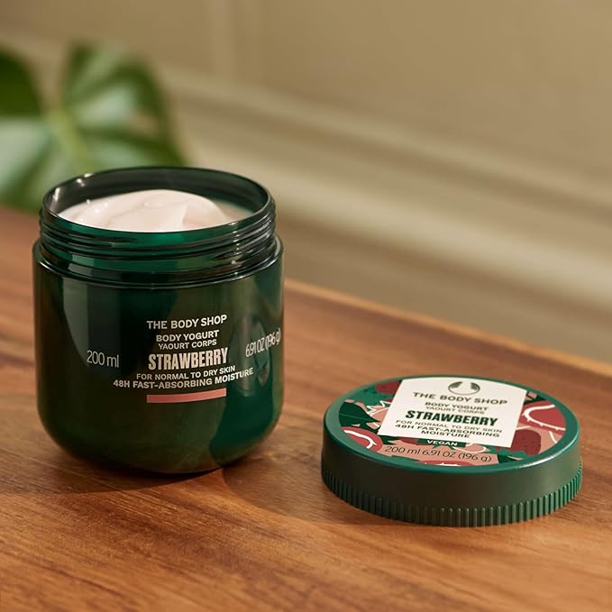 The Body Shop Strawberry Body Yogurt, 48hr Moisturizer, 100% Vegan, 6.91 Fl.Oz