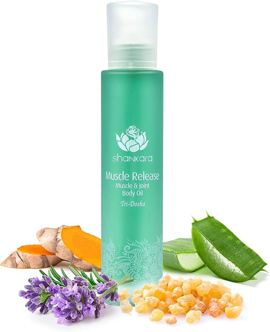 Shankara Body Warming Massage Oil - Muscle Release Oil - with Arnica, Boswellia, Lavender, Turmeric, Aloe Vera & Sweet Birch (100 ml)