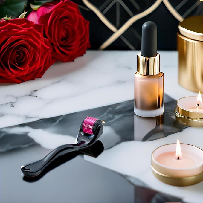 Derma Roller 1.5mm for Face, Body and Scalp -Microneedle Roller for Men and Women with 540 Titanium Roller - Beard Roller for Hair & Beard