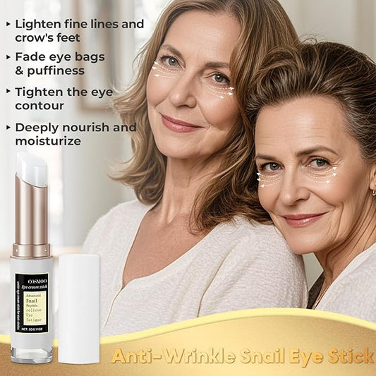 COSMOO Snail Peptide Advanced Under Eye Cream for Dark Circles, With Snail Mucin, Advanced Snail Eye Stick For Puffiness & Bags, Reduce Wrinkles, Fine Lines, Moisturizating Skin