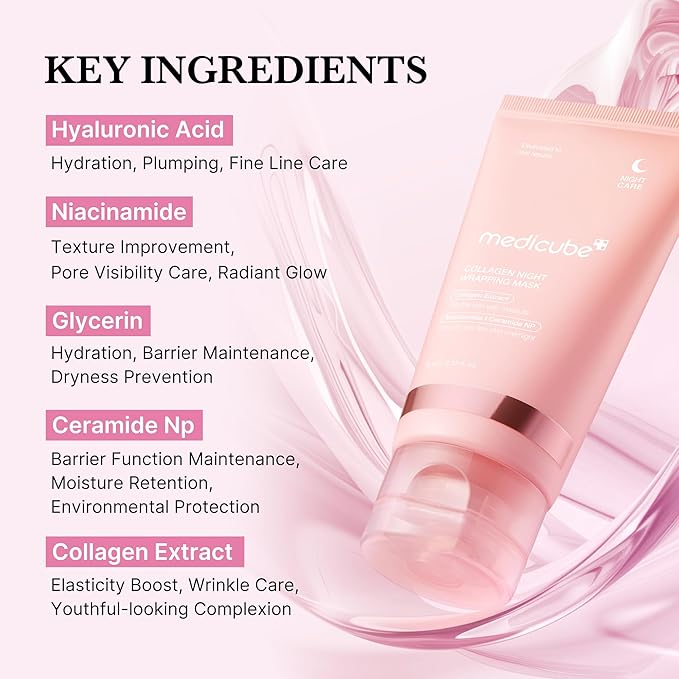 medicube Collagen Wrapping Mask Twin Pack with Jelly Brush- 2 Collagen Wrapping Masks + Jelly Brush