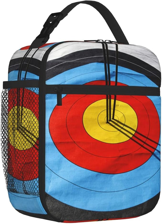 Arrow Target Archery Fun Insulated Lunch Bag Reusable Cooler Lunch Box Portable Leakproof Thermal Container Tote Bags for Girls Boys School Travel