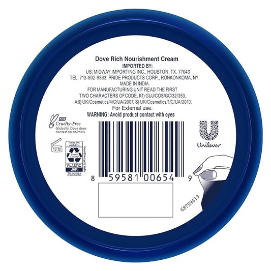 Dove Body Love Rich Nourishment Cream, Face, Hand & Body Lotion for Extremely Dry Skin, Fast-Absorbing 72-Hour Moisturizing Cream with Ceramide Serum, Travel Size, 2.53 Oz (Pack of 12)