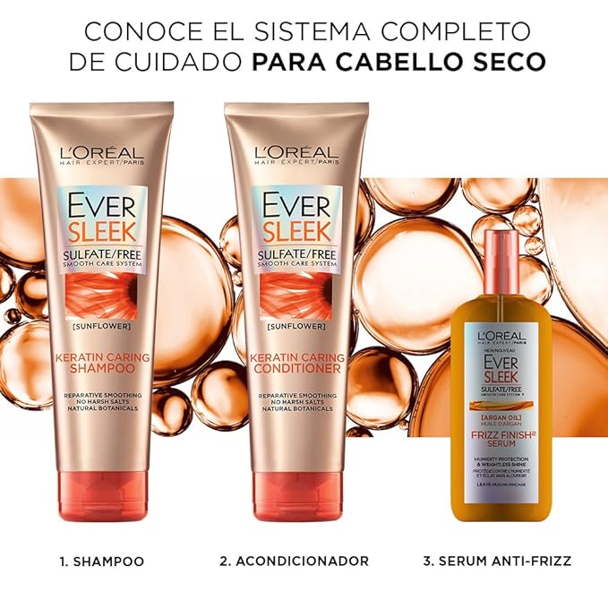 L'Oreal Paris EverSleek Sulfate Free Frizz Finish Oil-In-Serum, 4 Fl; Oz
