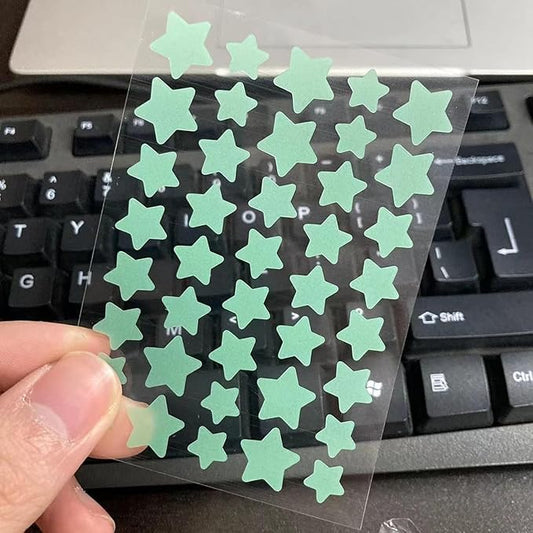 10 Sheets/Pack (400 Capsules) Pimple Patches for Face,Hydrocolloid Acne Patches Star Pimple Patches for Healing,Cute Star Face Stickers Zit Patch,Pore Cleansing Strips,Treatments and Masks (Green)