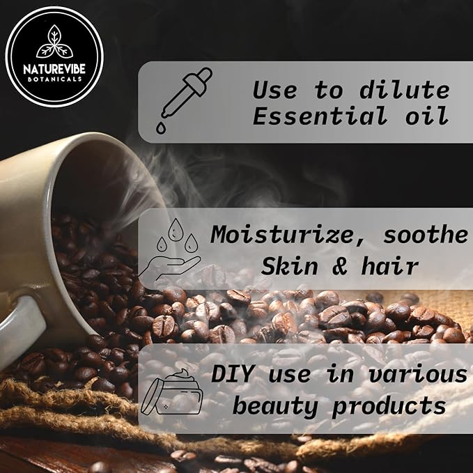Naturevibe Botanicals Coffee Bean Oil 32oz and Grapeseed Oil 32oz | Oil Combo