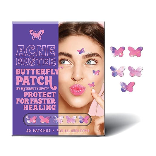 My Beauty Spot Pimple Patches Cute Acne Patches for Face 20 Pcs with Tea Tree Extra & Salicylic Acid, Butterfly and Rainbow Colorful Fun Designs – Pimple Patches for Face Acne Spot Treatment