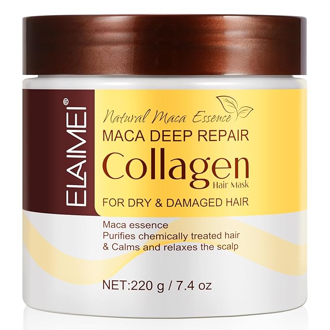 Collagen Hair Mask - 7.4 Fl Oz, Deep Hydration & Repair for Dry, Damaged Hair, Natural Collagen Mask for Hair Treatment, Suitable for All Hair Types