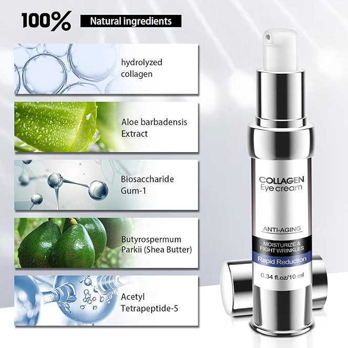 Eye Cream, Collagen Eye Stick,Under Eye Cream Anti Aging, Moisturizing Eye Balm Reduces Wrinkles Fine Lines Dark Circles, Puffiness Bags, Skin Firming, Under and Around Eyes Women Men