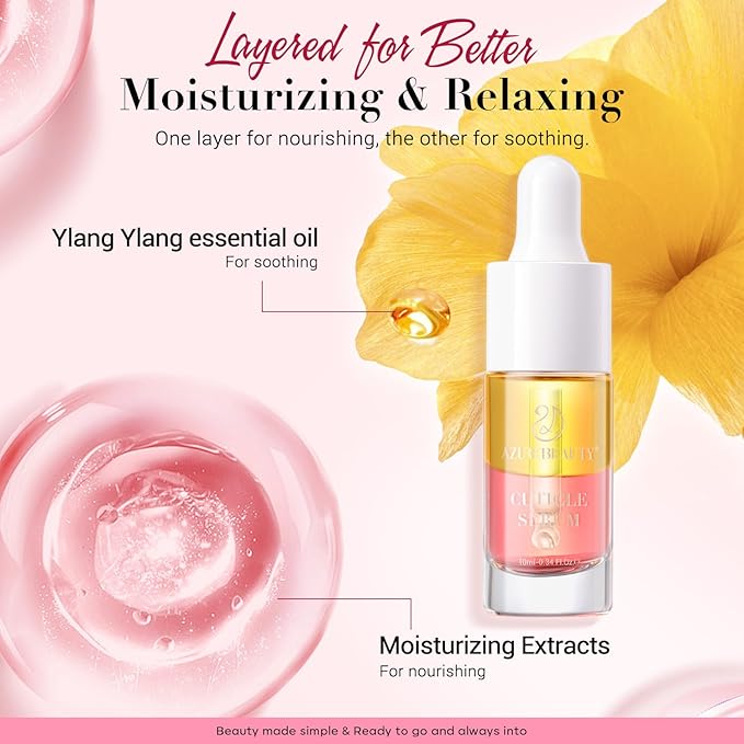 AZUREBEAUTY Cuticle Oil for Nails Ultimate Hydration Nail Care Natural Essential Oil Extract, Jojoba Oil, Vitamin E, B7, Moisturizing and Conditioning, Brightening Skin, Remedy for Damaged Cuticle