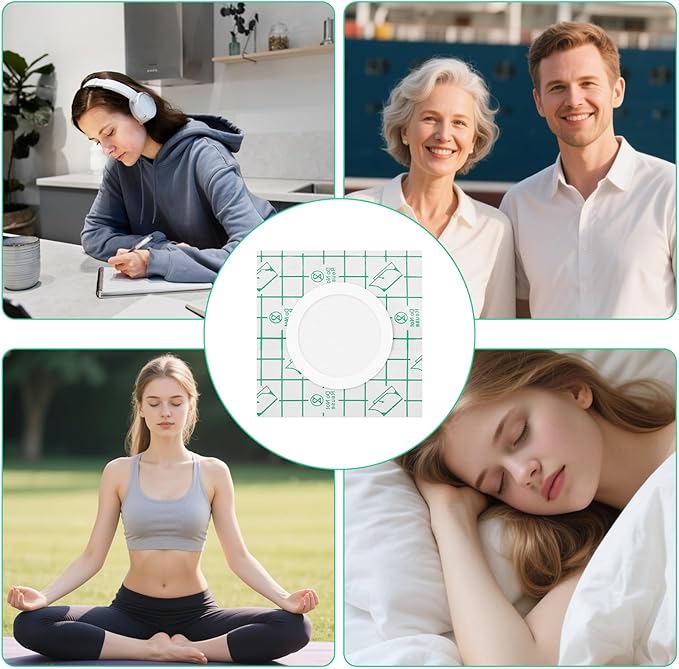 30 Pcs Disposable Clear Castor Oil Patches, Pu Film Waterproof Castor Oil Belly Button Patch, 3.2 x3.2'' Organic Cotton Pads Self-Adhesive, Hypoallergenic, Suitable for Navel, Abdomen, (Oil-Free)