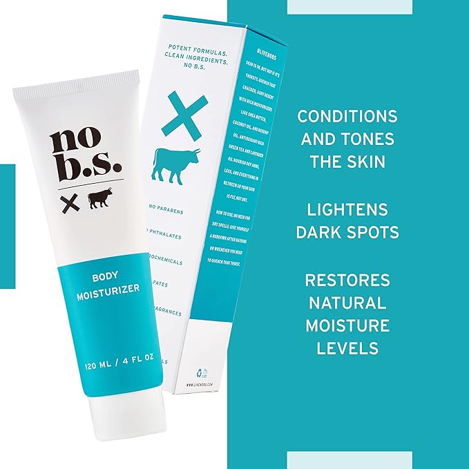 No B.S. Concentrated Body Moisturizer with Hyaluronic Acid. Ultra Hydrating Natural Body Lotion For Women and Men. With Green Tea, Vitamin E, and Shea Butter