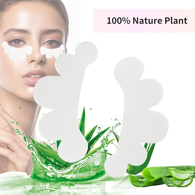 50 Pairs Eyelash Extension Gel Patches Kit, Lash Extension Lint Free Under Hydrogel Eye Mask Pads Beauty Tool with Case (Gold, 50)