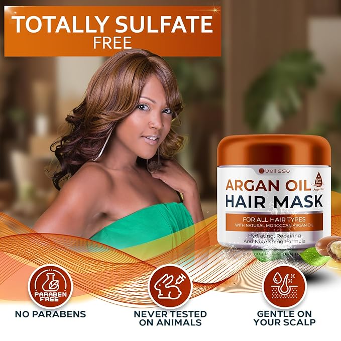 BELLISSO Argan Oil Conditioner and Moroccan Argan Oil Mask