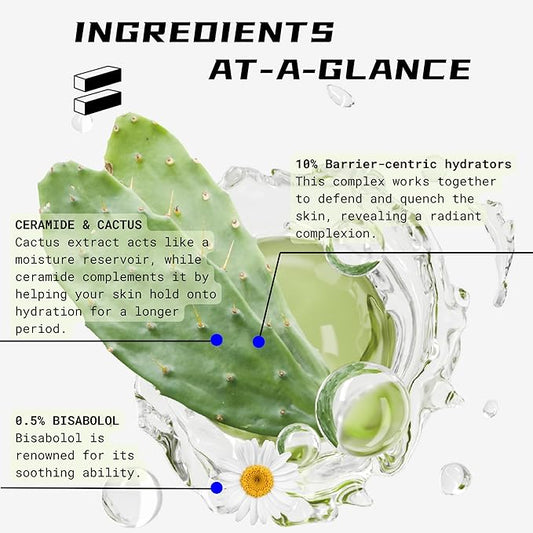 Cactus Ceramide Fortifying Milk | Calm & Hydrate & Reinforce Facial Toner | Relief Dry with ceramide NP & 0.5% Bisabolol | 10% Barrier-Centric Hydrates Toner for Sensitive & Dry Skin