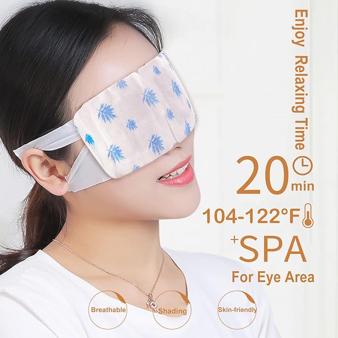 Qiai Self-Heating Steam Eye Mask 10 Packs for Better Sleep&Eye SPA|Reduce Dark Circles & Puffiness|Relief Eye Fatigue Dry&Itchy Eyes|Reduce Wrinkles|Heated Eye Mask Portable for Personal Care