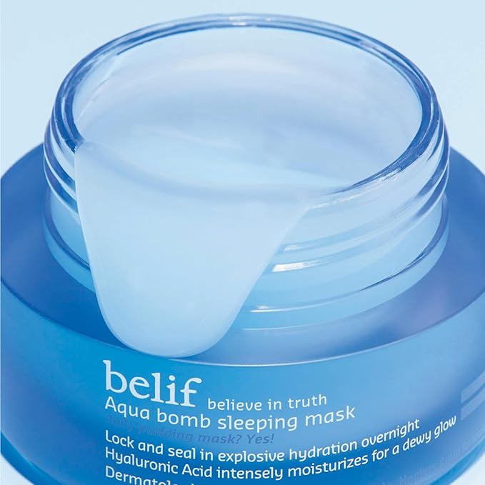 belif Vitamin E Jelly Overnight Mask – Hydrating & Plumping Face Moisturizer with Red Algae & Jojoba Oil, Deep Repair for Glass Skin, Korean Sleeping Mask for Intense Hydration & Radiance, 2.53 fl oz