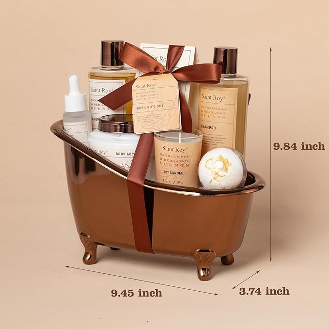 9Pcs Birthday Gifts Spa Kit for Men Cedar & Bergamot Scents Bath Gift Set and Shower Gift Bath and Body Gift Basket Set for Mans Gifts Bath Spa Kit Bath Spa Baskets, Home Spa Care Men Gift set