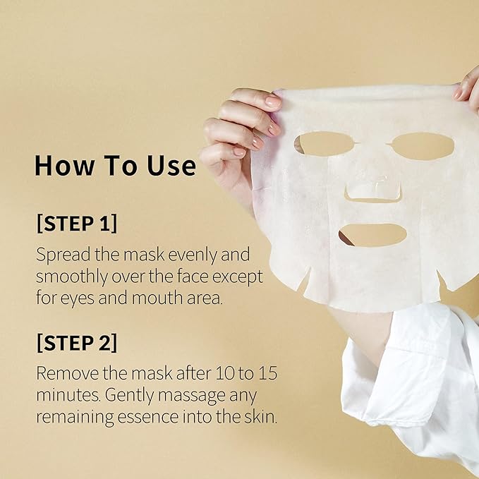 YADAH Daily Green Facial Sheet Mask, Natto Collagen, Pack of 5 – Vegan 100% Eco-friendly Mask Sheet for Skin Elasticity