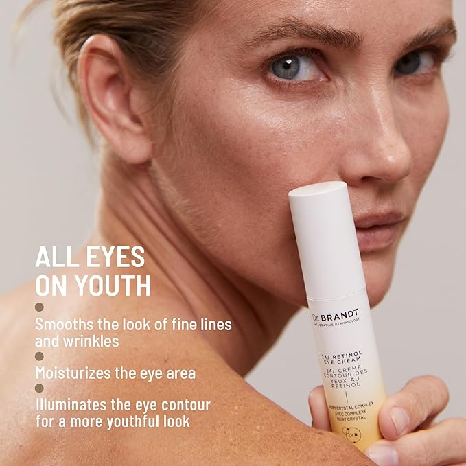 Dr. Brandt Bright This Way 24/7 Retinol Eye Cream - Smooths the Look of Fine Lines & Wrinkles, Illuminates & Moisturizes the Eye Area - 0.5 oz