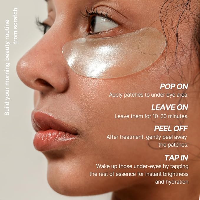 MIZON Snail Gold Eye Gel Patches + Cicaluronic Vegan De-puffing Eye Patches. Intensive eye skincare, anti-wrinkle, de-puffing, refreshing, soothing, hydrating.