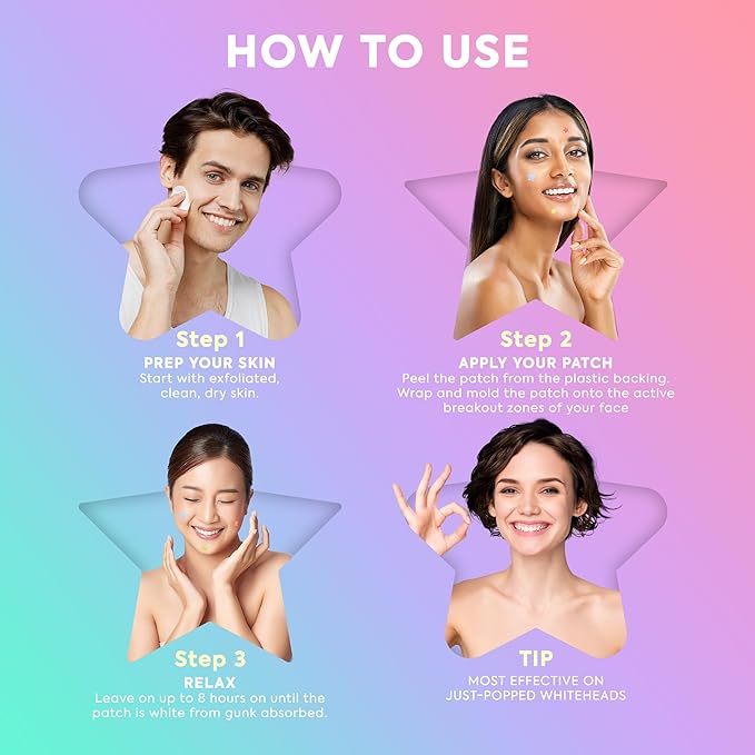 LivaClean 240 CT Cute Pimple Patches for Face w/Salicylic Acid & Tea Tree, Hydrocolloid Acne Patches Cute Star Pimple Patch for Healing, Adorable Face Stickers, Zit Patch