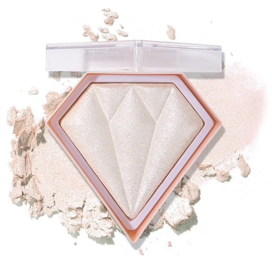 Face White Highlighter Makeup Palette Shimmer Contour Powder Waterproof Long-Lasting, Brightens Face Complexion Contour Illuminator Highlighters Blush Powder Makeup Palette - 01 Pearl White