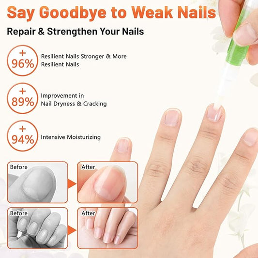 Meschett 2PCS Cuticle Oil Pens for Nail Care,Cuticle Revitalizer Oil Pen with Soft Brush,Cuticle Oil to Prevent Nail Cracking and Dry (Lily & Apple Flavor)