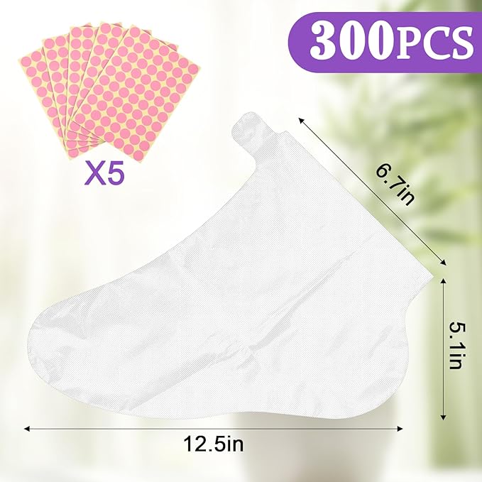 BUSOHA 300 Pcs Disposable Socks Foot Mask - Plastic Foot Covers Foot Moisturizing Socks for Paraffin Baths Spa Socks for Cracked Heel Repair Moisturizing Socks for Women and Men