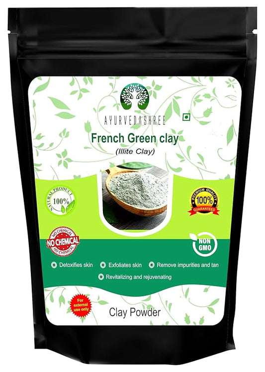 French Green Clay Powder 50 Gm | 100% Pure Montmorillonite Clay | Absorbs Excess Oil | Highly Recommended For Oily Skin | Deep Facial Cleanser