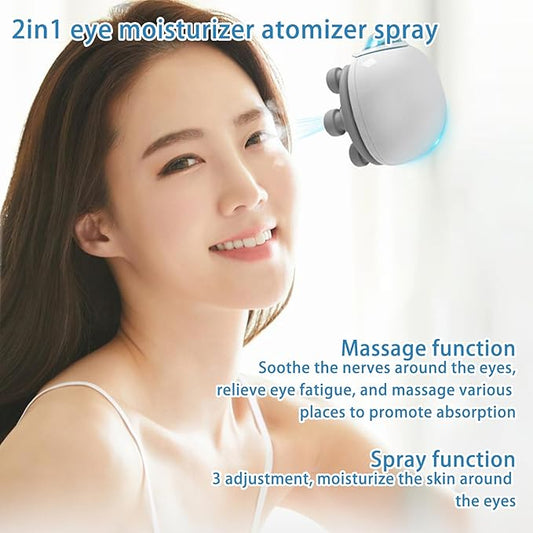 Nano Eye Mist Sprayer Vibrating Eye Massager Dry Eyes and Stye Steam Eye Skin SPA Compress Moist Heat Nebulizer Portable Electric Mini Eye Drops Tool