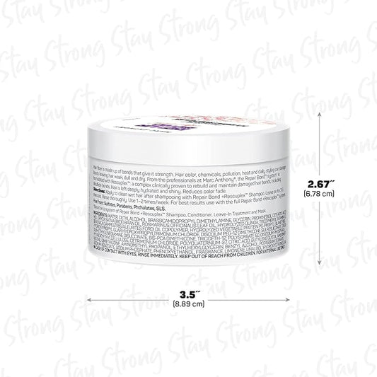 Marc Anthony Repairing Hair Mask, Repair Bond +Rescuplex - Repairs, Strengthens & Maintains Bonds within Hair - Eliminates Frizz, Flyaways & Reduce Breakage - Dry & Damaged Hair Professional Treatment