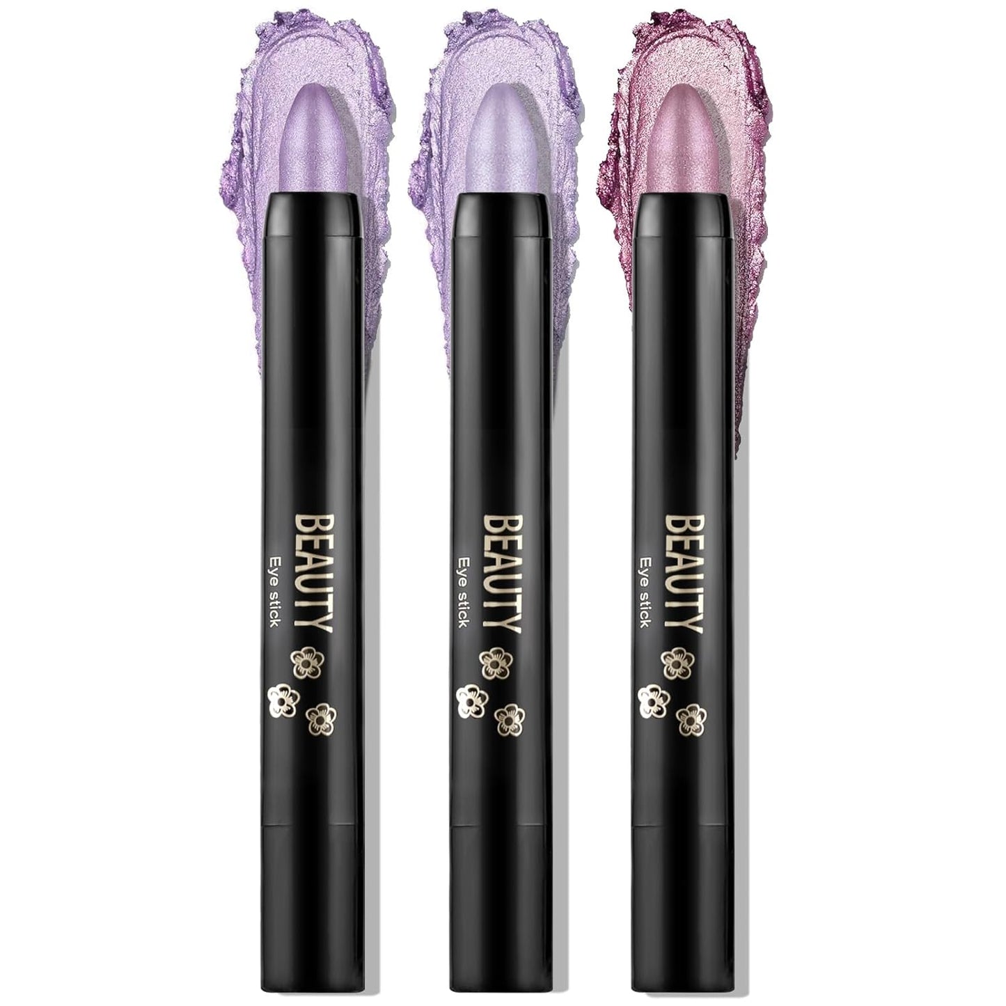 Boobeen 3PCS Cream Eyeshadow Pencil Crayon Waterproof Brightener Stick Shimmer Pen Create Glitter Eye Makeup, Easy to Use