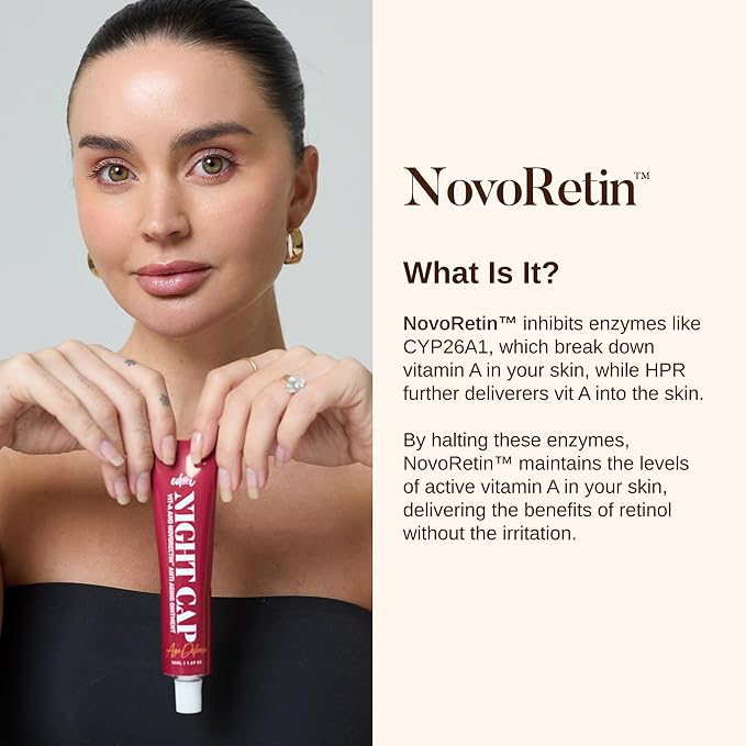 NIGHT CAP Facial Night Cream with Vitamin A, and NovoRetin Anti Aging Ointment to Minimize Appearance of Wrinkles and Fine Lines, 1.69 oz