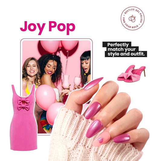 Beetles 1Pcs 15ml Hot Pink Nail Polish: Fast Drying & Long Lasting Nail Polish Romantic Reverie Nail Nail Lacquer Shimmer Art Effect for Grils Women Gifts