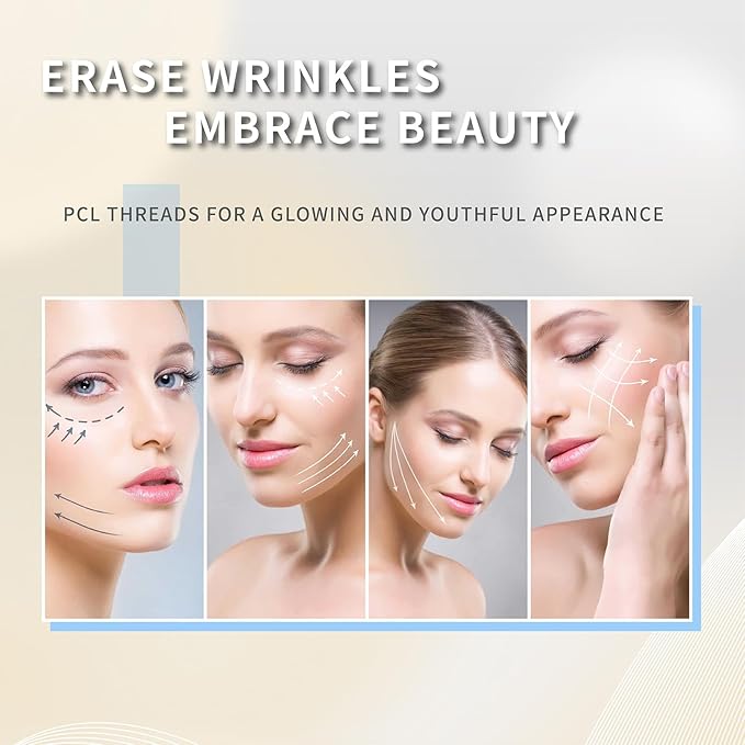 elves PCL Threads for Face Lift Mono Threads 27G60mm Pcl Smooth Threads Sharp Tip PCL Threads Mono 20Pcs Long-Lasting Skin Tightening Smoothing of Wrinkles