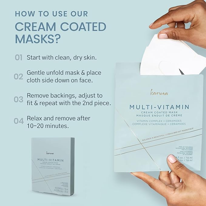 Karuna - MULTI-VITAMIN Face Masks Skincare Must-Have, Cream-Coated Vitamin-Rich Facial Masks, 1 Collagen Mask Pack
