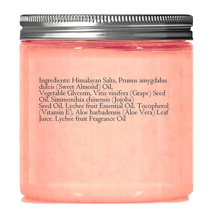 Himalayan Salt Scrub 10 oz - UNCOVER ULTIMATE SKIN HYDRATION and bestow glowing, healthier skin - The best stocking stuffer.