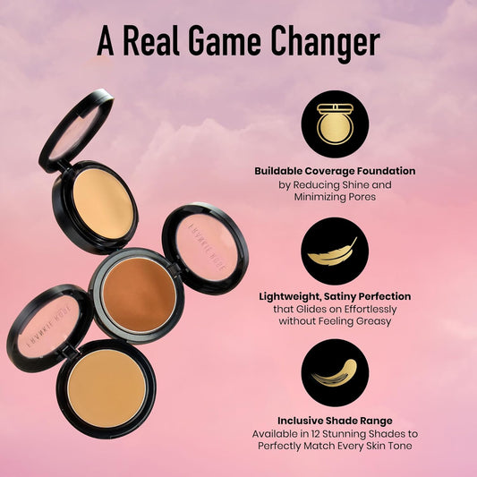 Frankie Rose Cosmetics Powder Foundation – Full Coverage Face Powder For Pores & Imperfections, Evens Out Skin Tone & Shine-Control | 58 Grams (Porcelain)