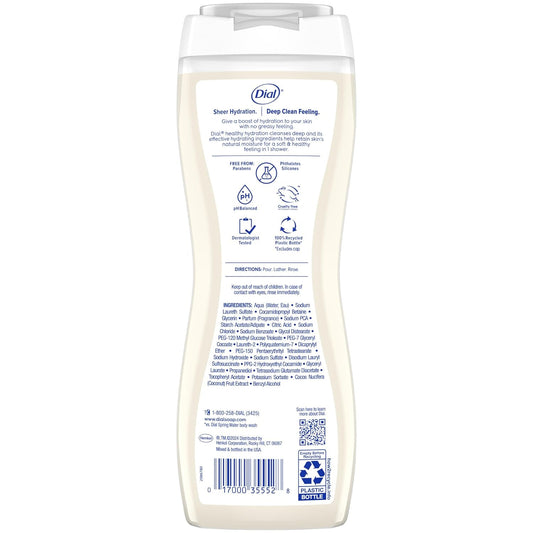 Dial Body Wash, Healthy Hydration, Coconut Milk plus Vitamin E, 16 fl oz (Pack of 4)