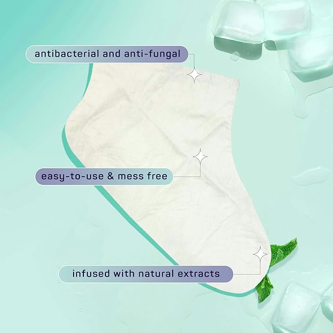 Spa Life Men's Cooling Mint Foot Repair Balm and Moisturizing Socks Set - Revitalizing Hydrating Foot Mask for Soothing Tired, Achy Feet and Softening Dry, Cracked Skin One Size Fits Most- 6 Pairs