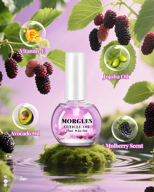 MORGLES Nail Care Kit, Manicure and Pedicure Tools Kit, 3 Nail File 100/180, 3 Buffer Block, Mulberry Cuticle Oil, Trimmer and Pusher