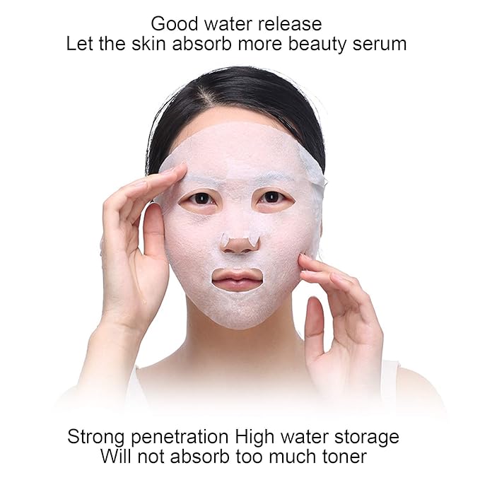 ZJchao Facial Mask Paper, 100 Pcs DIY Facial Mask Sheet DIY Layout Dry Facial Mask Paper Diy Cotton Face Mask Paper Paper Facial Mask for Facial Retention Skincare Cotton Mask Paper Spa